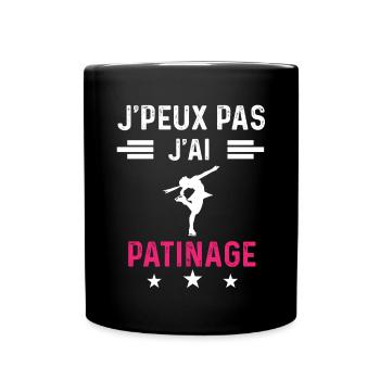 je peux pas j'ai patinage sport drôle femme - Mug uni - noir - Devant