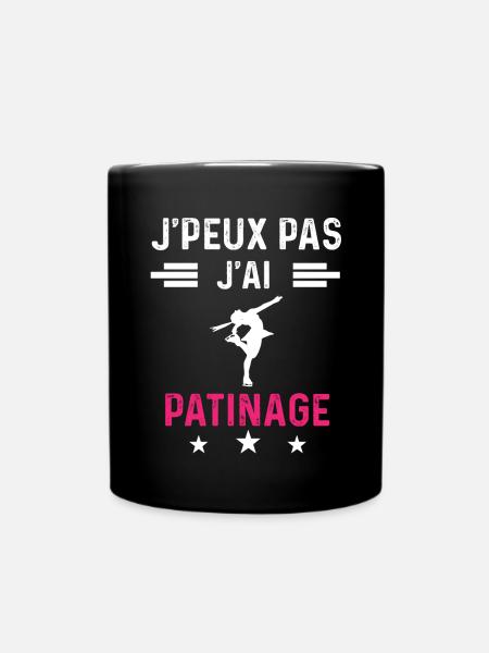 je peux pas j'ai patinage sport drôle femme - Mug uni - noir