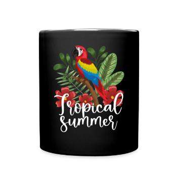 Perroquet d’été tropical - Mug uni - noir - Devant