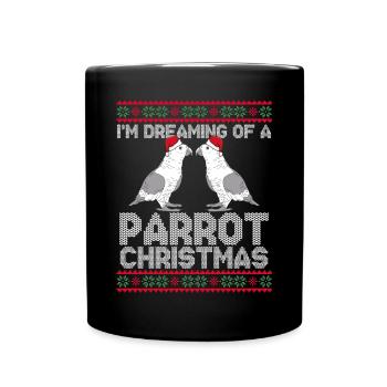 Je rêve de Noël perroquet - Mug uni - noir - Devant