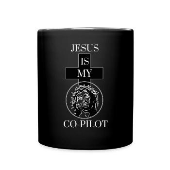 Jésus est mon ami copilote Kreuzheiliger - Mug uni - noir - Devant