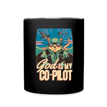 Dieu est mon copilote Avion Cat Assistant - Mug uni - noir - Devant