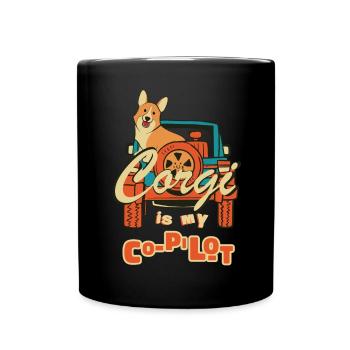Corgi Ist Mein Co-Pilot-Assistent-Freund-Haustier - Tasse einfarbig - Schwarz - Vorne