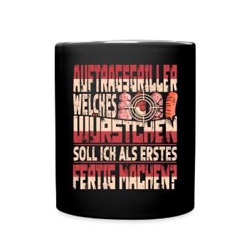 Auftragsgriller Grillen Barbecue Bbq Grillmeister - Tasse einfarbig - Schwarz - Vorne