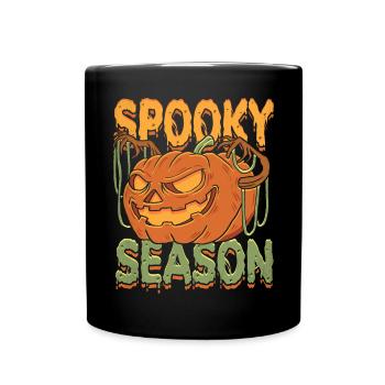 Creepy Pumpkin Halloween - Full Colour Mug - black - Front