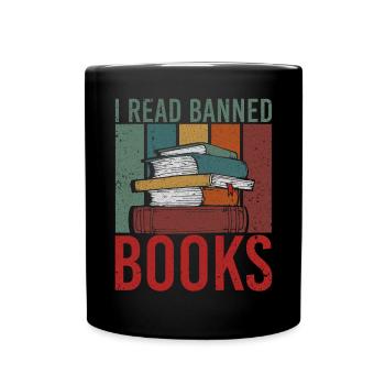 I Read Banned Books Bücher Bibliothek - Tasse einfarbig - Schwarz - Vorne