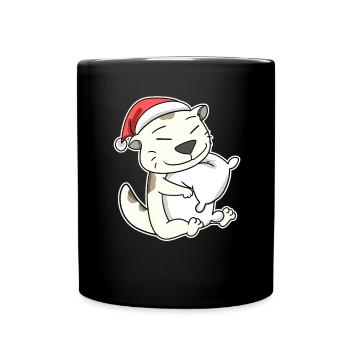 Devon Rex Chat Noël Sommeil Fatigué - Mug uni - noir - Devant