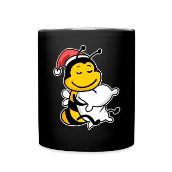 Bee Christmas Sleep Sleep Sleep Sleep - Full Colour Mug - black - Front