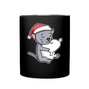 Korat Cat Chat Noël Sommeil Fatigué - Mug uni - noir - Devant