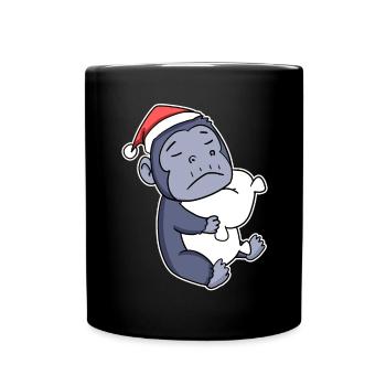 Gorilla Christmas Sleep Sleep Sleep - Full Colour Mug - black - Front