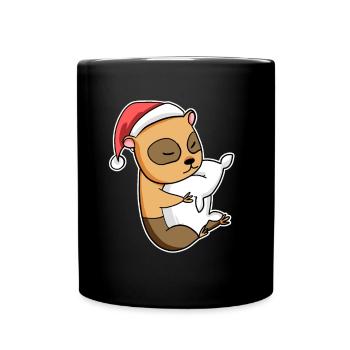 Écureuil sommeil de Noël - Mug uni - noir - Devant