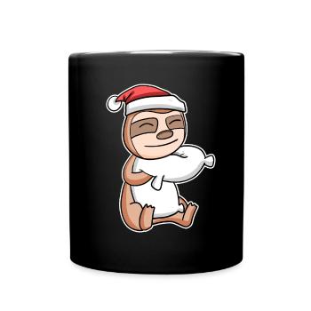 Sloth Christmas Sleep Sleep Sleep Sleep - Full Colour Mug - black - Front