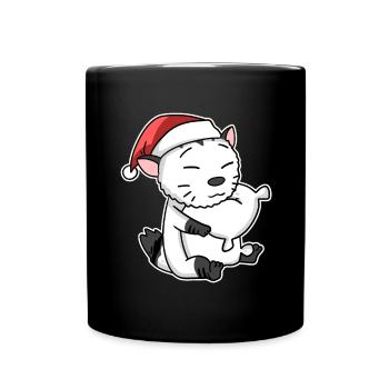 American Bobtail Cat Noël Sommeil Fatigué - Mug uni - noir - Devant