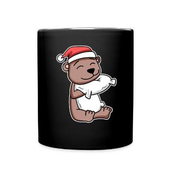 Bear Christmas Sleep Sleep Sleep Sleep - Full Colour Mug - black - Front