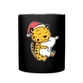 Guépard Noël Sommeil Sommeil Sommeil - Mug uni - noir - Devant