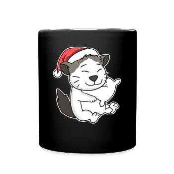 Ragdoll Cat Noël Sommeil Fatigué - Mug uni - noir - Devant