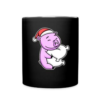 Cochon Noël Sommeil Sommeil Sommeil - Mug uni - noir - Devant