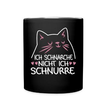 Schlaf Pyjama Freundin Ich Schnarche Nicht Ich - Tasse einfarbig - Schwarz - Vorne