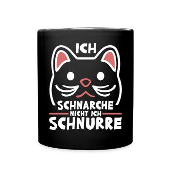 Schlaf Pyjama Freundin Ich Schnarche Nicht Ich - Tasse einfarbig - Schwarz - Vorne