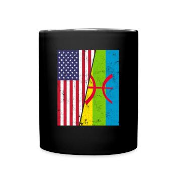kabyle amazigh flag berber, africa kabyle - Tasse einfarbig - Schwarz - Vorne