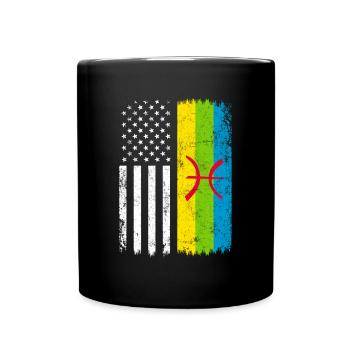 kabyle amazigh flag berber, africa kabyle - Tasse einfarbig - Schwarz - Vorne