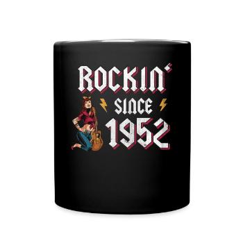 Rockin Since 1952 Rock Music Fan 70th Birthday - Full Colour Mug - black - Front