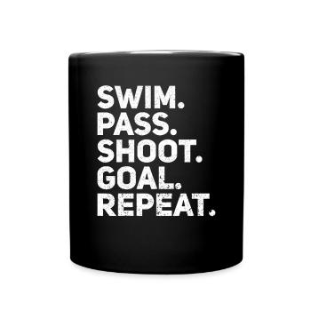 Water Polo Wasserball - Full Colour Mug - black - Front