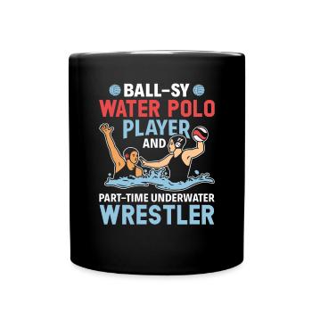 Water Polo Wasserball - Full Colour Mug - black - Front