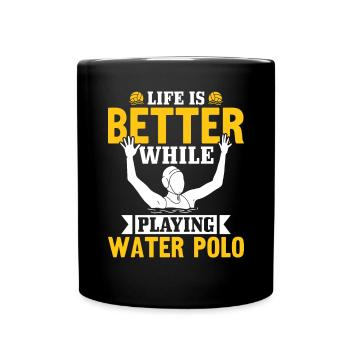 Water Polo Wasserball - Full Colour Mug - black - Front