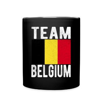 Drapeau de la Belgique - Mug uni - noir - Devant