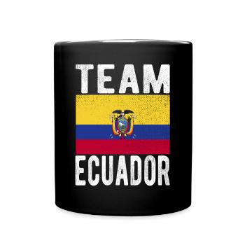 Ecuador Fahne - Tasse einfarbig - Schwarz - Vorne