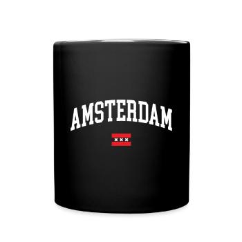 Amsterdam Souvenir holländische niederländische To - Tasse einfarbig - Schwarz - Vorne