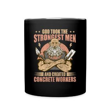 God took Stongest Created Concrete Workers US Flag - Tasse einfarbig - Schwarz - Vorne