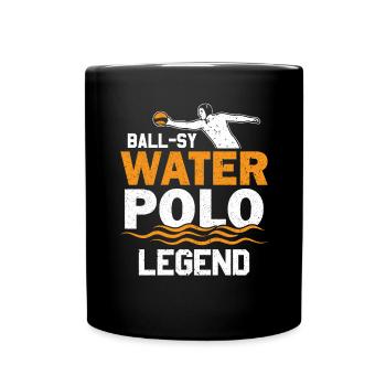 Water Polo Wasserball - Tasse einfarbig - Schwarz - Vorne