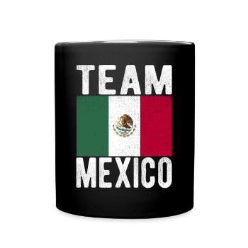 Mexiko Fahne - Tasse einfarbig - Schwarz - Vorne