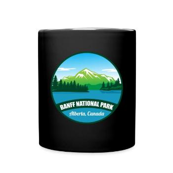Alberta National Park Banff Canada Souvenir Hiking - Full Colour Mug - black - Front