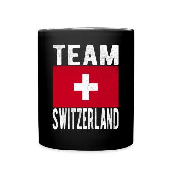 Drapeau de la Suisse - Mug uni - noir - Devant
