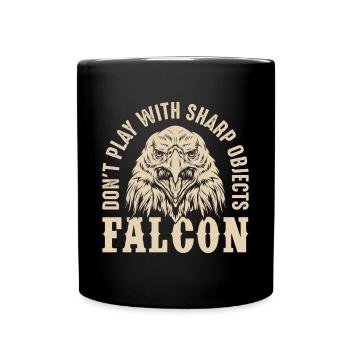 Faucon Objets tranchants Fauconnerie Aigle Autour des palombes Falk - Mug uni - noir - Devant