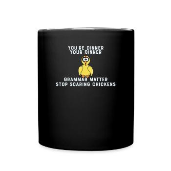 Punctuation Saves Lives I Funny English Grammar - Full Colour Mug - black - Front