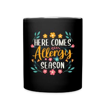 Voici la chemise de saison des allergies - Mug uni - noir - Devant