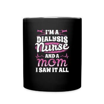 Dans une infirmière en dialyse et une chemise de maman - Mug uni - noir - Devant
