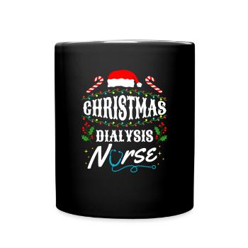Christmas Dialysis Nurse Shirt Gift - Full Colour Mug - black - Front