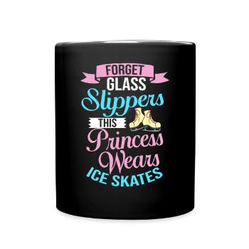 Eiskunstlauf Eisläufer Schlittschuhe Eislaufen - Tasse einfarbig - Schwarz - Vorne