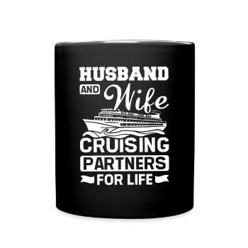 Famille Mari et femme partenaires de croisière pour la vie - Mug uni - noir - Devant