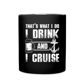 Bière et croisière - Mug uni - noir - Devant