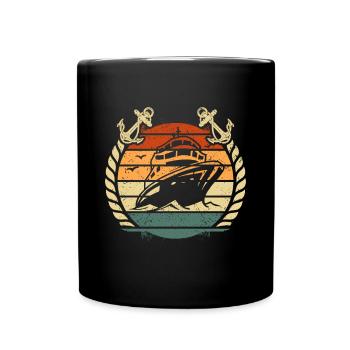 Bateau de croisière Retro Vintage Family Couple - Mug uni - noir - Devant