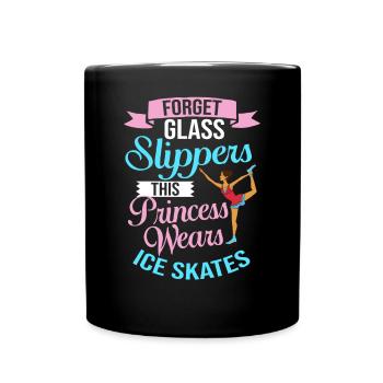 Eiskunstlauf Eisläufer Schlittschuhe Eislaufen - Tasse einfarbig - Schwarz - Vorne
