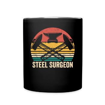 Stahlchirurg Schmied Schmiedekunst Vintage - Tasse einfarbig - Schwarz - Vorne