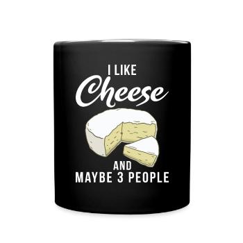 Snack Cheese Lover Cheese Gift - Full Colour Mug - black - Front