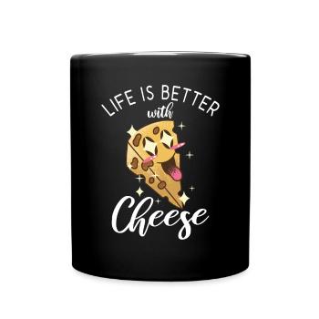 Snack Käse Liebhaber Käse Geschenk - Tasse einfarbig - Schwarz - Vorne